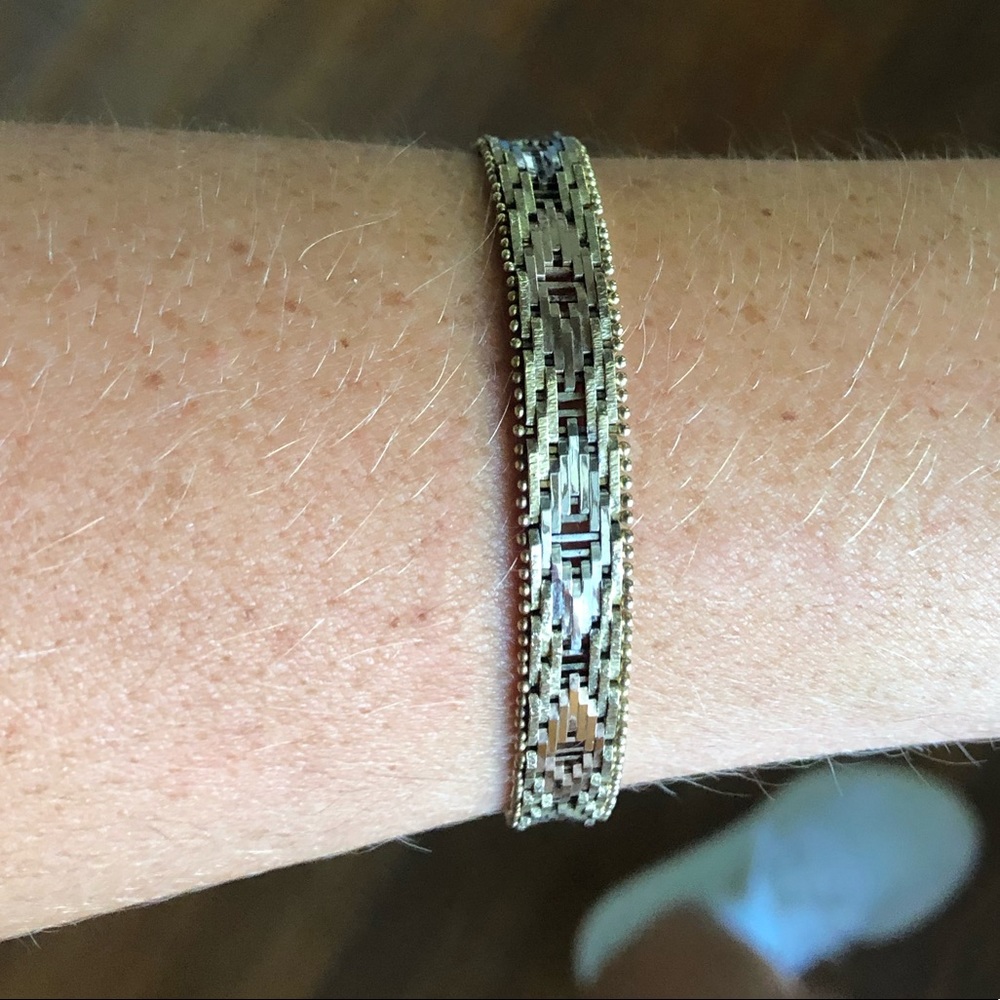 Vintage sterling tri color Navajo design